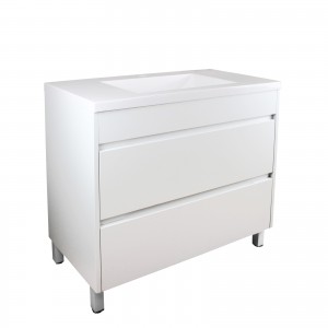 Qubist Matte White Free Standing 900 Vanity Cabinet Only